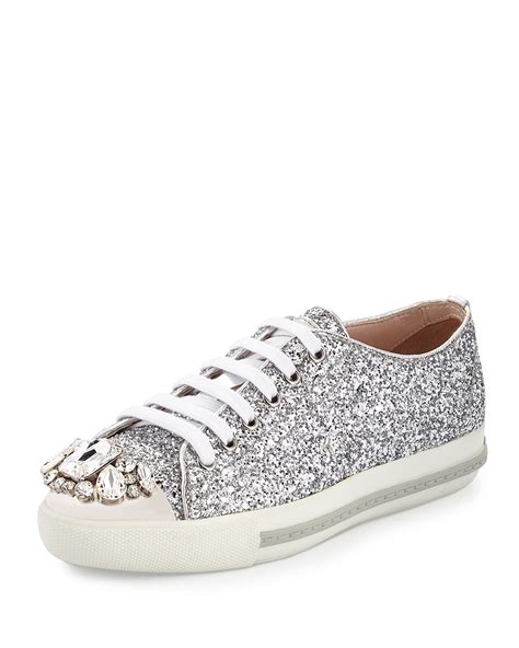 miu miu glitter shoes|miu mi u sneakers.